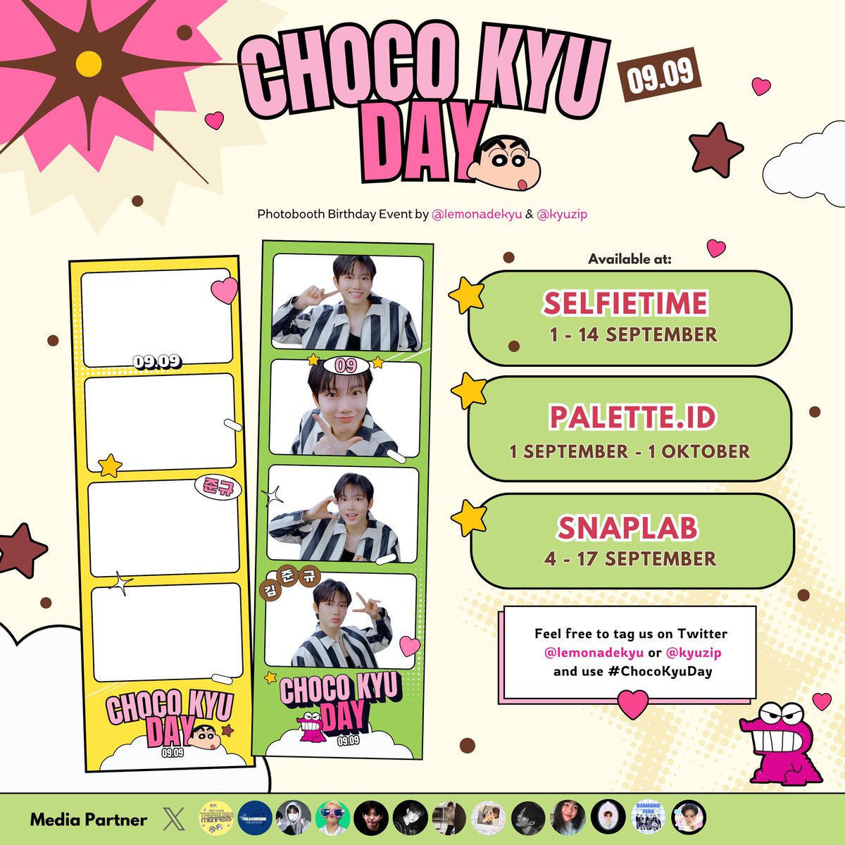 junkyutiesfess's tweet photo. Let's Celebrate Junkyu Birthday With Choco Kyu 🍪ྀི‧₊˚ ⋅ ☆
Junkyu Birthday Event by —
@lemonadekyu & @kyuzip
🎂 : 1 September - 1 Oktober 2024
📍 : Selfietime, Palette ID, Snaplab
details on thread!
#ChocoKyuDay
#HappyJunkyuDay
#JUNKYU #준규 https://t.co/mp7pXtO7tn