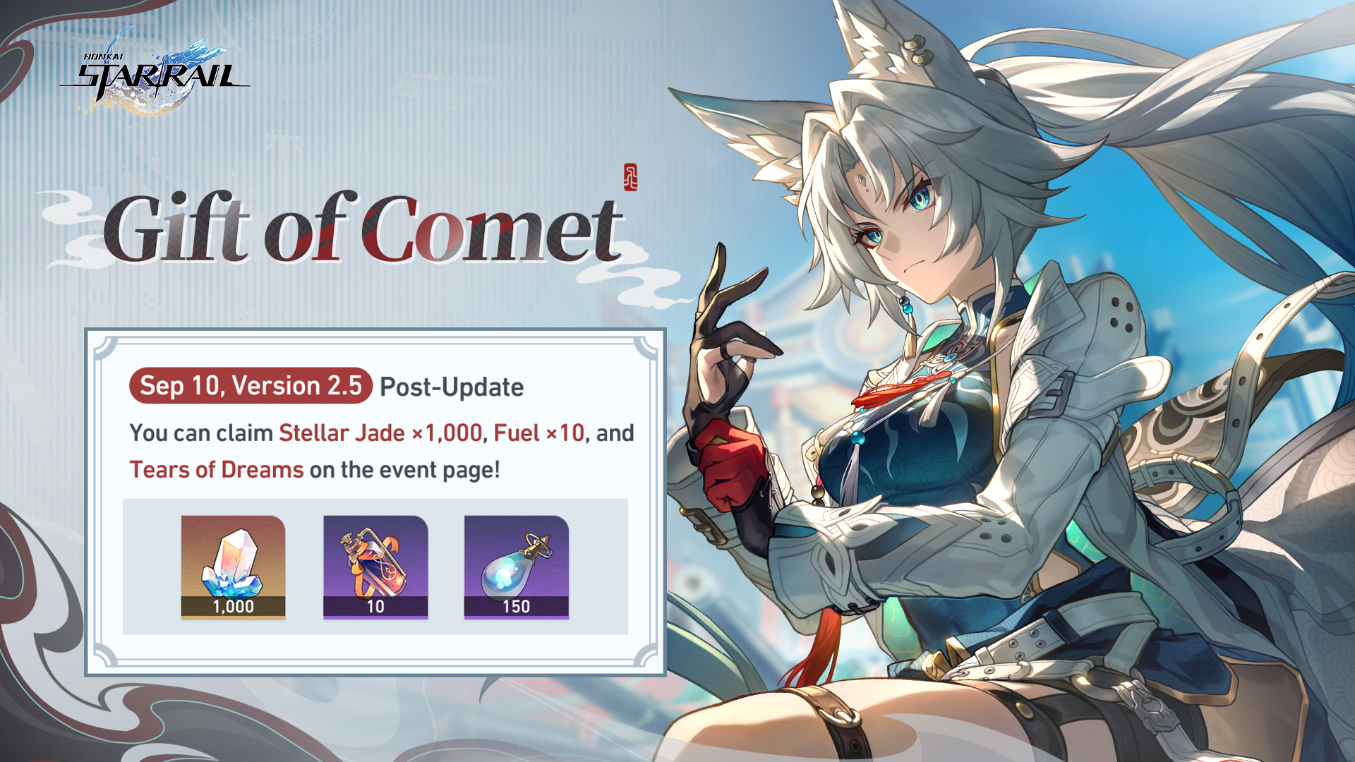 Honkai: Star Rail on X: “Gift of Comet | Log in to get Stellar 