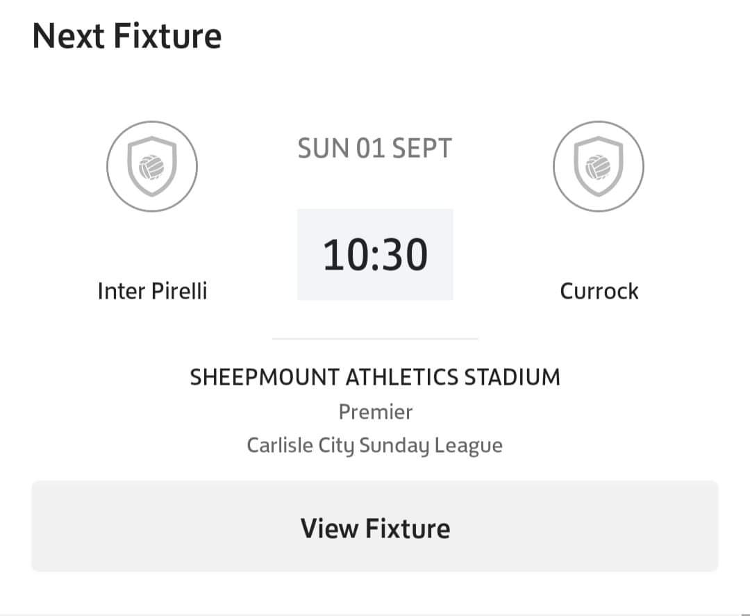 Currock FC (@currockfc) on Twitter photo League opener this Sunday and it's a big one!
Get down and support the lads. UTC ❤️💙
🏆 Premier
🆚️ <a href="/InterPirelli/">Inter Pirelli (Sunday)</a>
🗓 1st Sep
⏰️ 10.30am
🏟 Sheepmount League opener this Sunday and it's a big one!
Get down and support the lads. UTC ❤️💙
🏆 Premier
🆚️ <a href="/InterPirelli/">Inter Pirelli (Sunday)</a>
🗓 1st Sep
⏰️ 10.30am
🏟 Sheepmount