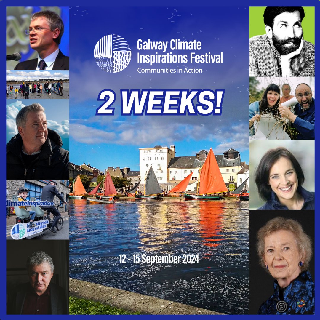 2 WEEK COUNTDOWN!!  
Take a look at our programme on our website and start planning your weekend 😍🥳🤩  

galwayclimatefestival.ie  

#climateinspirations