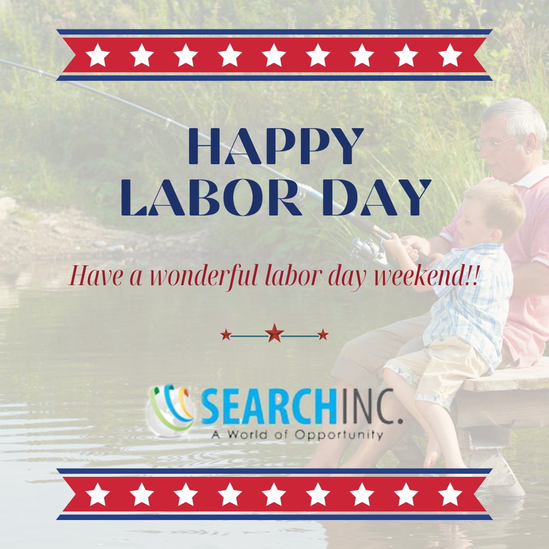 It's Friday, and the long weekend is just around the corner!  Whether you’re hitting the beach, firing up the grill, or just soaking up some R&amp;R, we hope you have a fantastic Labor Day weekend. 

#FridayVibes #LaborDayWeekend #WorkHardPlayHard #SearchInc