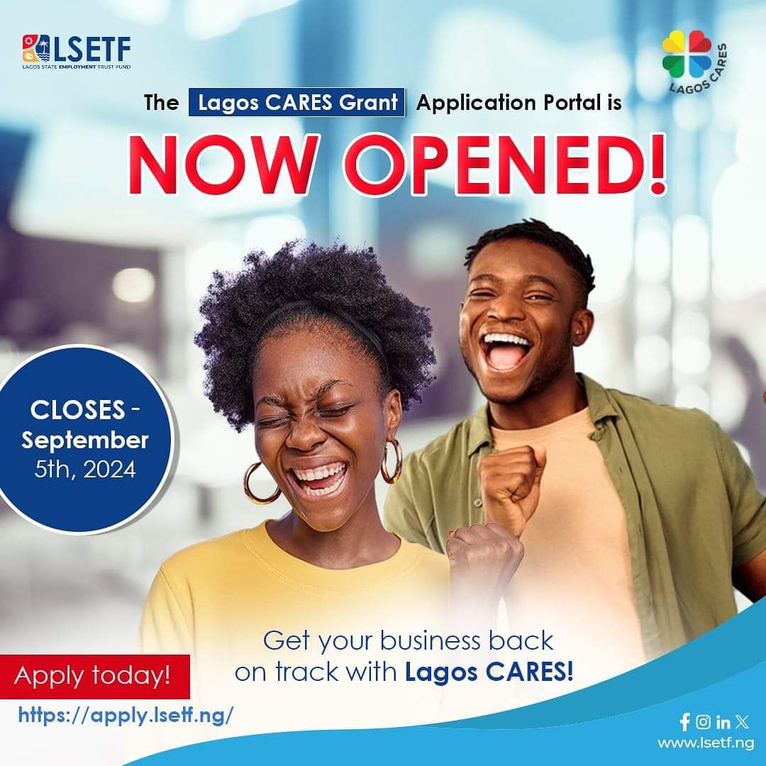 LagosCentYouth's tweet image. Dear Lagos Central Youth,

The Lagos CARES Grant Application Portal is now open.

Grab this chance to access financial support to get your business back on track .