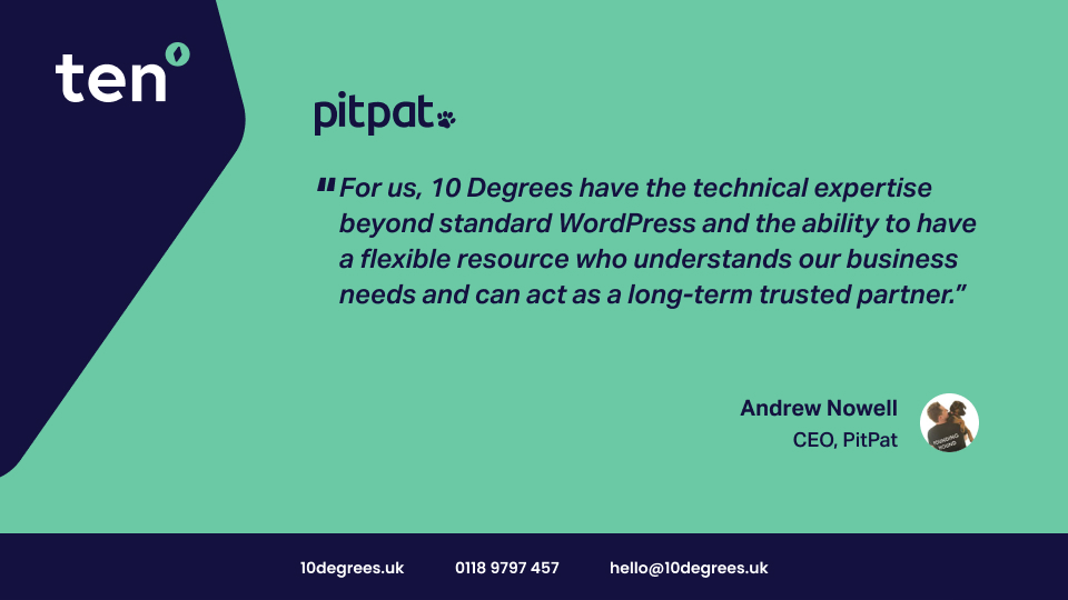 Don't just take our word for it... 

<a href="/PitPatPet/">Patch the PitPat dog</a> has been a client of 10 Degrees for many years. They are UK's leading pet wellness brand. 

Check them out here - pitpat.com

#doglovers #doggps #gpstrackers #petproducts #dogs
