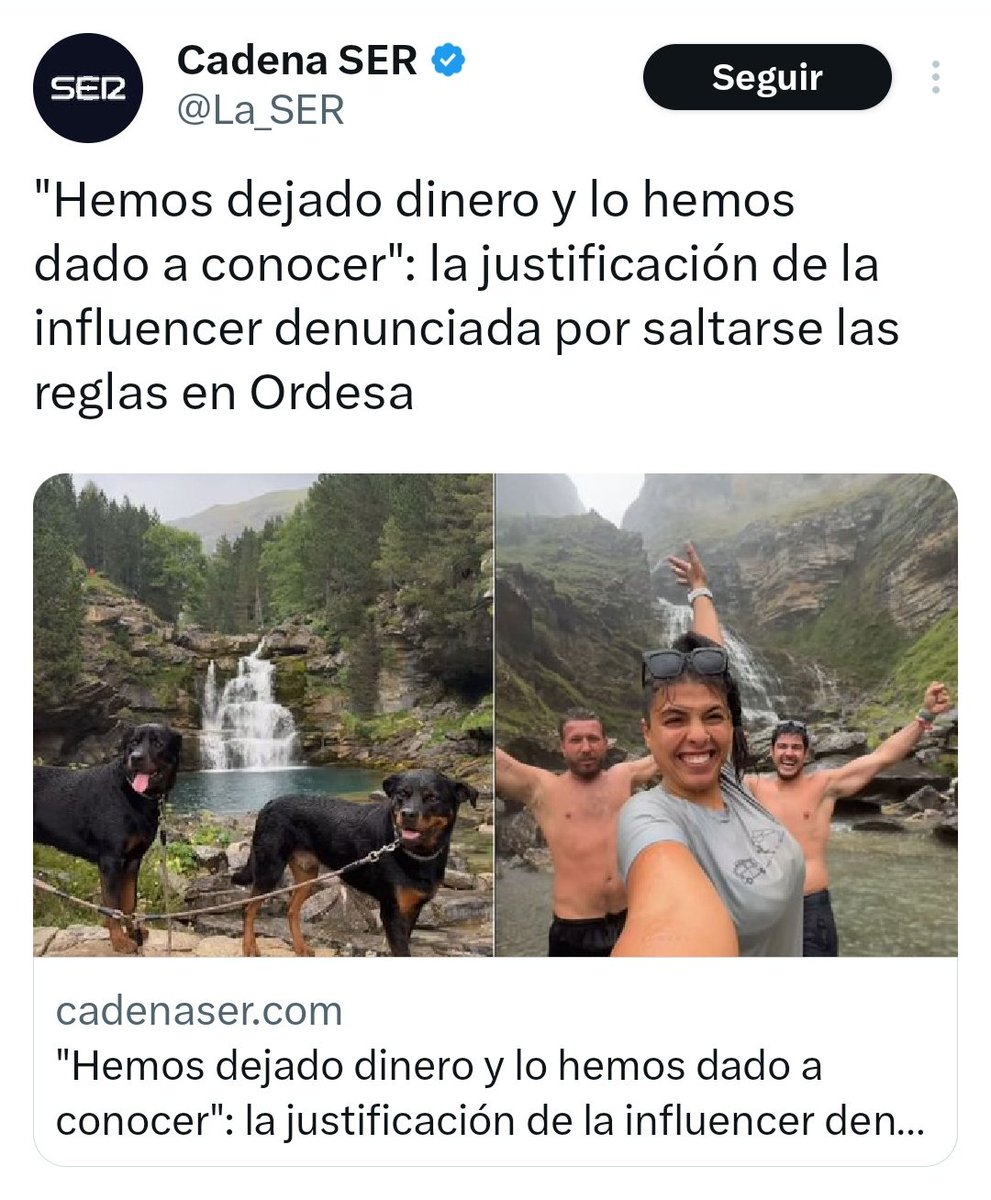 Te saltas las normas de un espacio natural protegido y que por tanto goza de un régimen de protección especial y sueltas la mongolada de que "hemos dejado dinero y lo hemos dado a conocer".

Este es el turismo de mierda que no quiero ni para mi tierra  ni para ninguna otra.