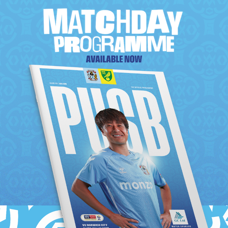 CoventryCityFC's tweet photo. 📖 Tats fronts today's matchday programme - get your copy around the ground and in the Superstore for £3.50. #PUSB