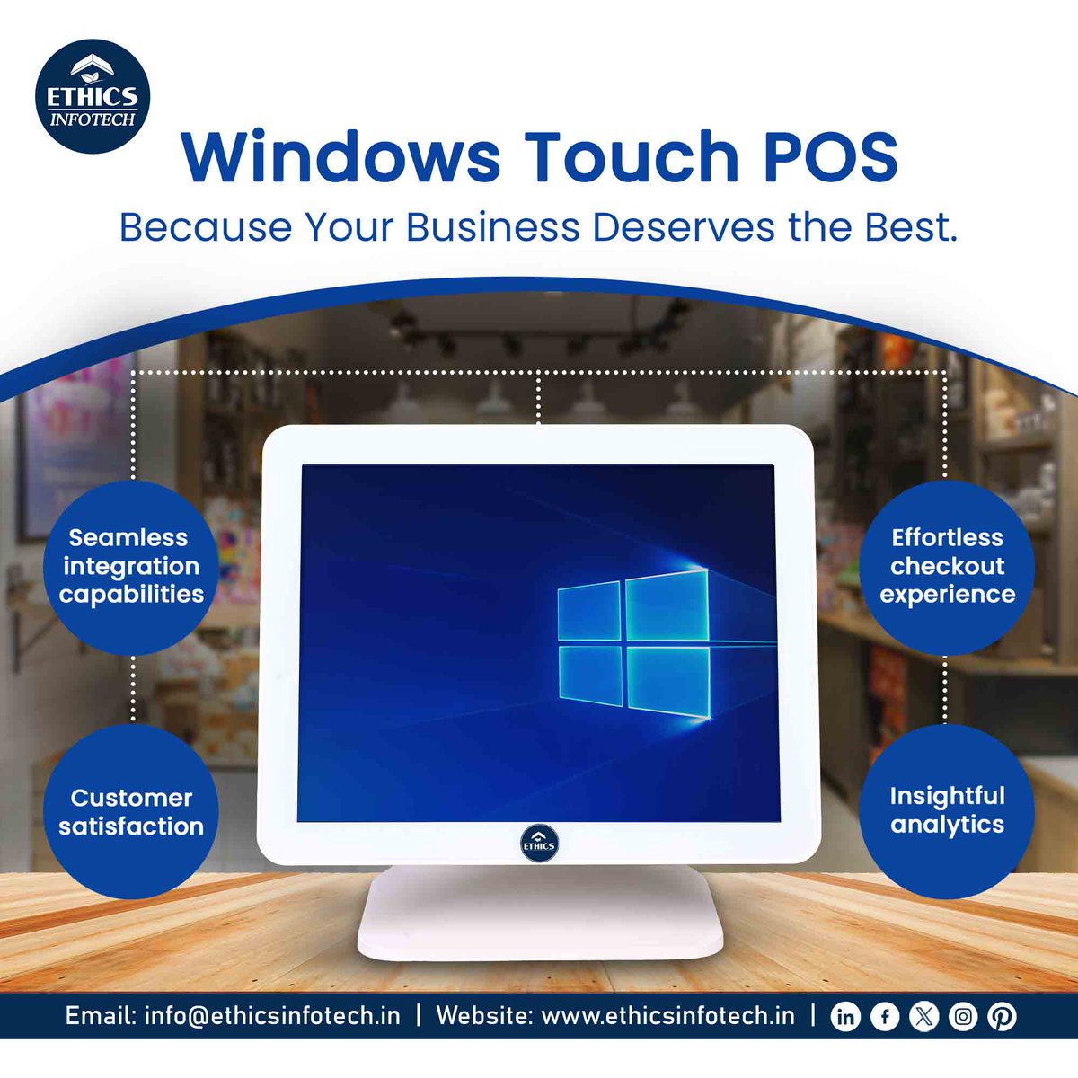 InfotechEthics's tweet image. Windows POS Machine is a scalable solution for your business. It is your secure and reliable checkout partner. 

To know more visit ethicsinfotech.in/windows-pos-ma…. 

#possoftwareforwindows #windowspos #windowspossystem #windowsposmachine #possoftware #possoftwaresystem