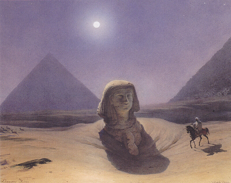 At the Pyramids, 1842, by Leander Russ.