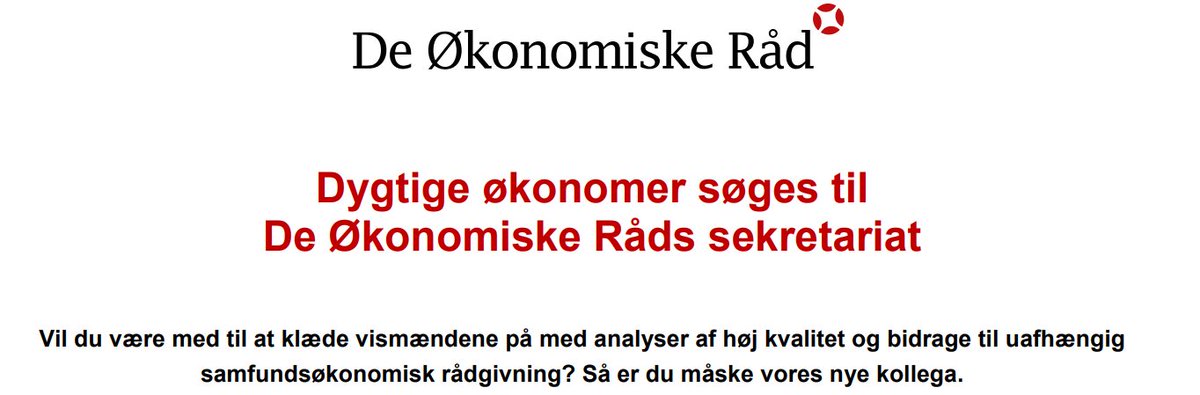DØRs sekretariat (@dorssekretariat) on Twitter photo Vil du være med til at klæde #vismænd på med analyser af høj kvalitet af #dkøko og bidrage til uafhængig samfundsøkonomisk #dkpol rådgivning?
Så er du måske vores nye kollega:
dors.dk/sekretariatet/… Vil du være med til at klæde #vismænd på med analyser af høj kvalitet af #dkøko og bidrage til uafhængig samfundsøkonomisk #dkpol rådgivning?
Så er du måske vores nye kollega:
dors.dk/sekretariatet/…