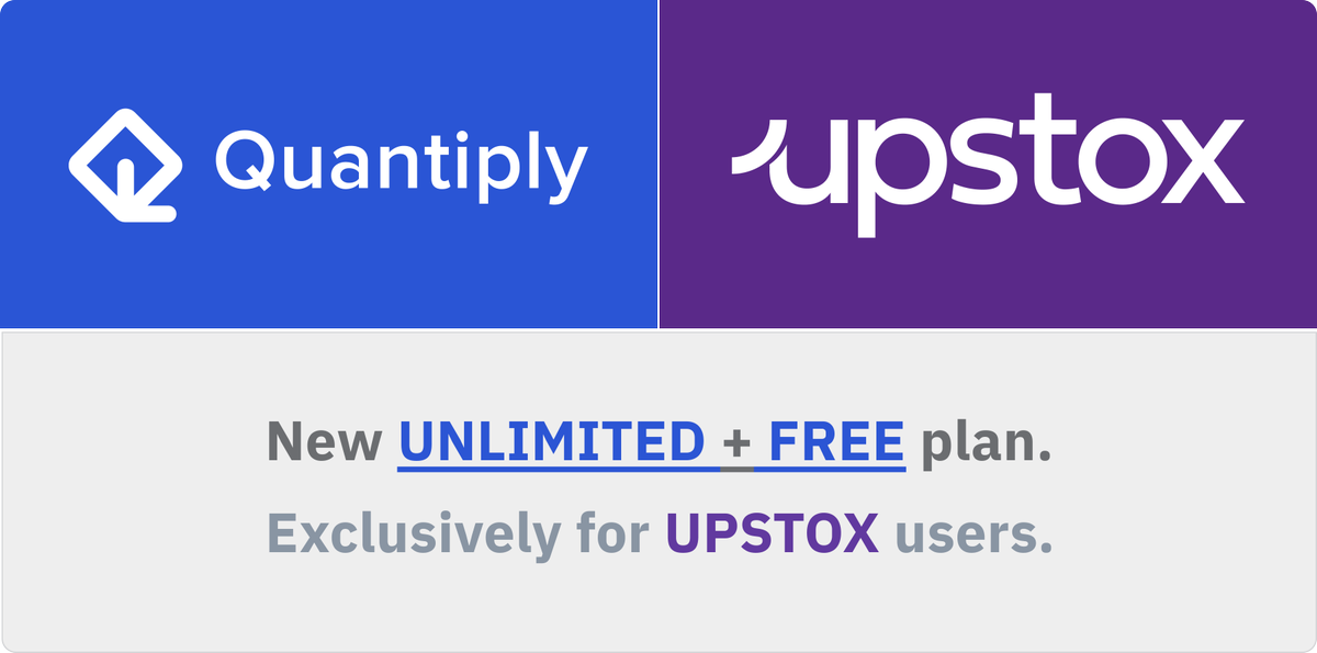 Quantiply is rolling out a FREE unlimited Quantiply Subscription plan for Upstox users ONLY. 
Upstox users can now run an unlimited number of strategies on Quantiply, free of cost. 
Make the most of it! 🤟
More info: tinyurl.com/2w37tea3