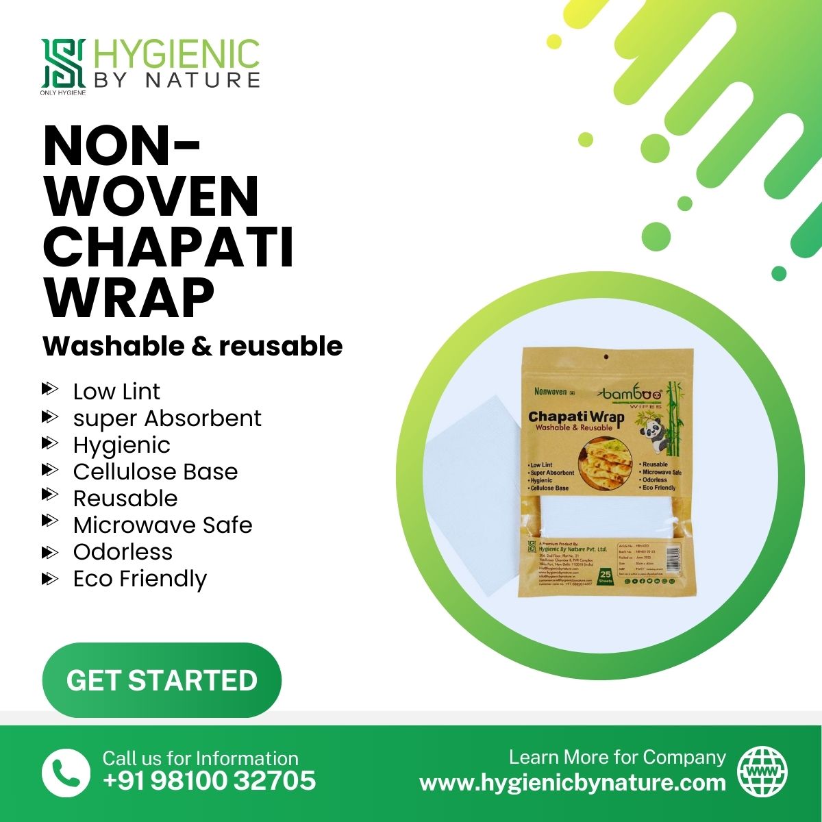 hygienicbynatur's tweet image. Non-Woven Chapati Wrap - (White)
Washable, Reusable , Eco Friendly
Low Lint, Cellulose Base, Odorless
Microwave Safe
Size - 30x40 CM
Unit – 25 Sheets
Design/Color – White Assorted Pattern (White)
Particular - Weight Upto 200gms per roll 
#NonWovenWraps
#ChapatiWraps
#FoodWraps
