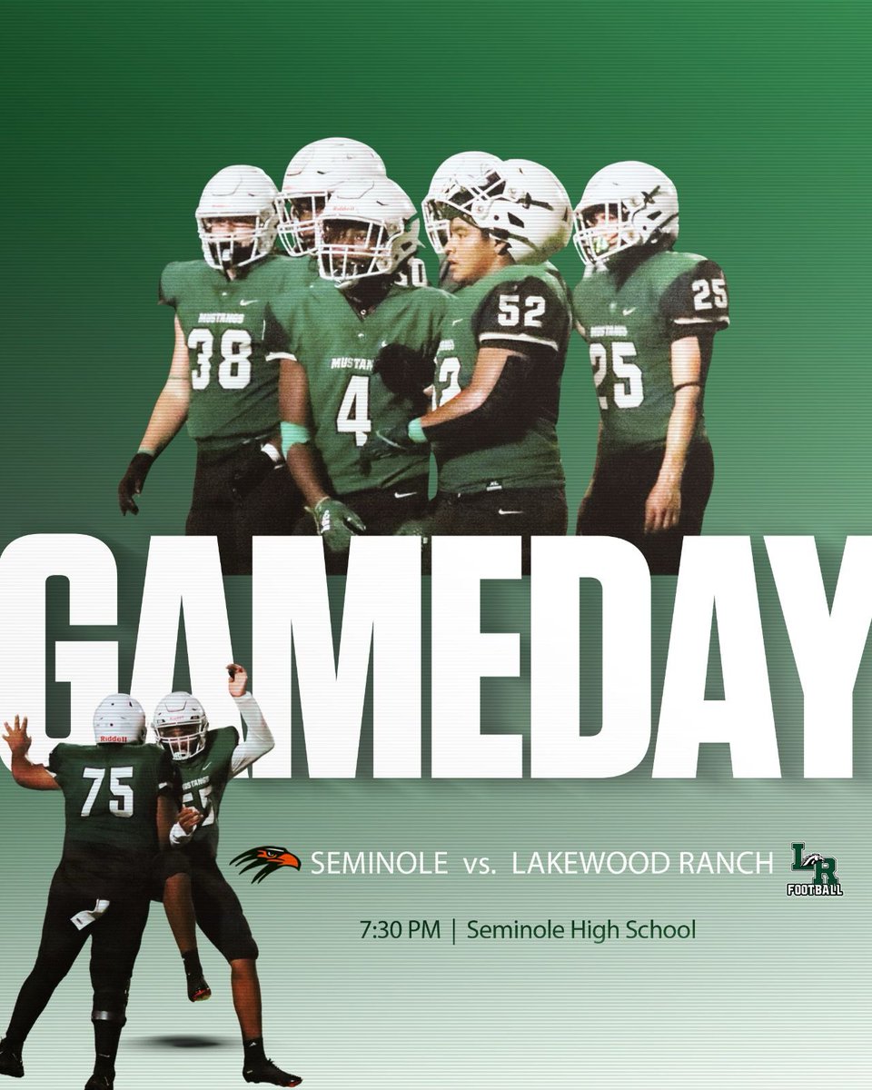 It's gameday Mustangs!

We are on the road against Seminole High School!

🏟8401 131st Street North 
Seminole, FL, 33776
📅 Friday Aug. 30
🕑 7:30pm
🎟

gofan.co/event/1681266?…