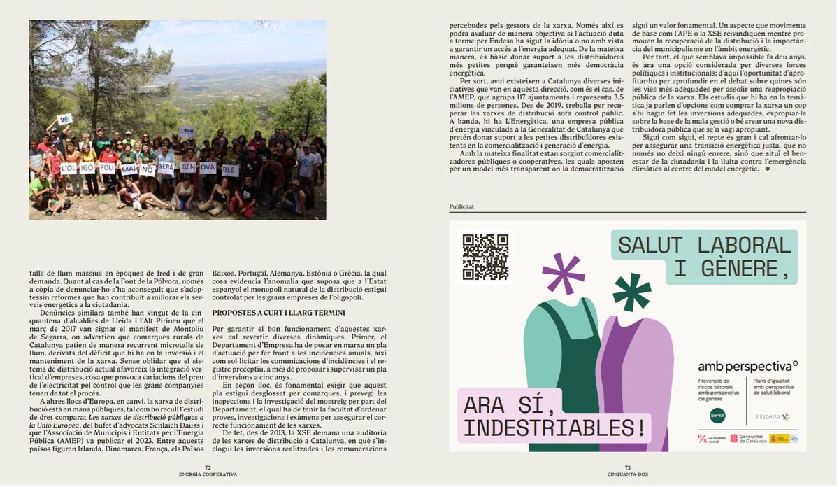 El darrer número de la <a href="/NRevista1/">NexeRevista</a> és sobre #energia cooperativa. Un anàlisi en profunditat, des de diverses mirades, sobre el sistema, les falles que presenta, alternatives i entrevistes a expertes.

Una lectura per prioritzar necessitats i demandes!

📖tuit.cat/xVYfw