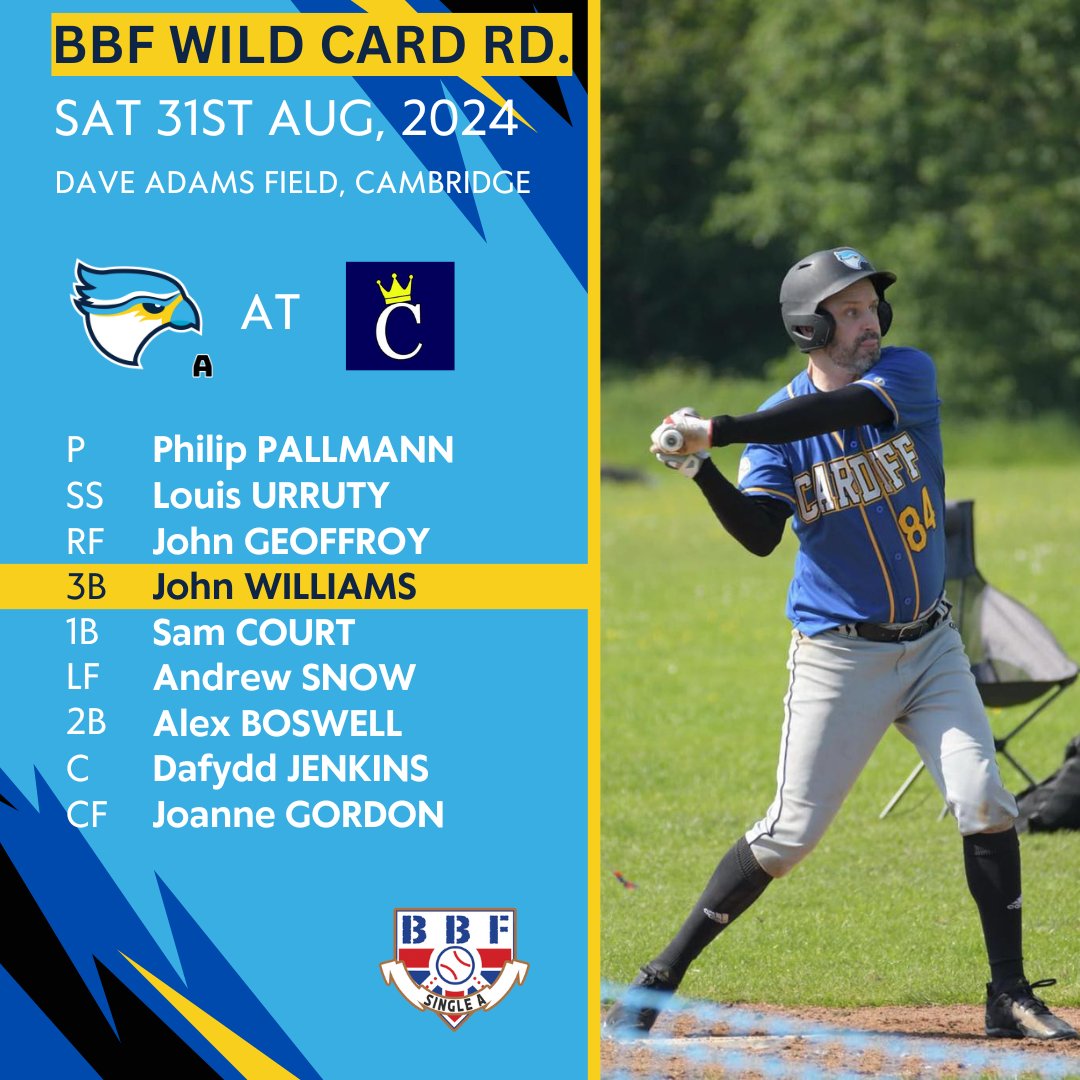 Cardiff Merlins Baseball Club ⚾️ 🏴 (@cardiffbaseball) on Twitter photo Merlins A make their <a href="/BritishBaseball/">British Baseball Federation</a> playoff debut tomorrow, facing <a href="/CambsBaseball/">Cambridge Baseball</a> Royals in the Single-A Wild Card round. Here's how we line up. Go Merlins!! Merlins A make their <a href="/BritishBaseball/">British Baseball Federation</a> playoff debut tomorrow, facing <a href="/CambsBaseball/">Cambridge Baseball</a> Royals in the Single-A Wild Card round. Here's how we line up. Go Merlins!!