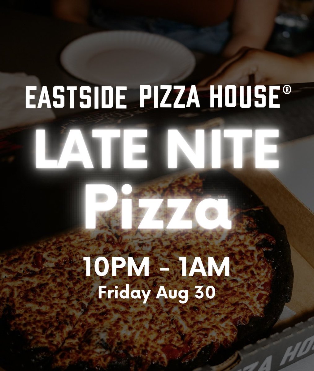 Jabee (@mynameisjabee) on Twitter photo Craving pizza late at night? We’ve got you covered! We’re open late tonight, so stop by for some delicious late-night pizza! 10PM-1AM <a href="/ESPizzaHouse/">EastsidePizzaHouse</a> Craving pizza late at night? We’ve got you covered! We’re open late tonight, so stop by for some delicious late-night pizza! 10PM-1AM <a href="/ESPizzaHouse/">EastsidePizzaHouse</a>
