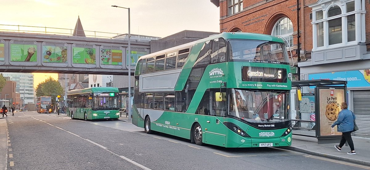 TPBranson1's tweet photo. @NCT_Buses 403 had the honours of being the first Green Line Bridgford Bus service 6 on the last Mon-Fri of serving Edwalton. It was also the last booked double decker service 5 to serve Gamston.

#GreenLine #BridgfordBus #Edwalton #Gamston https://t.co/JNKHFHnal4