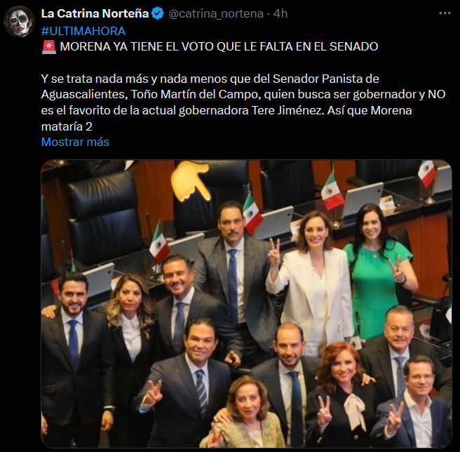 &iexcl;Un Senador panista de Aguascalientes a Morena! Mira mira, muy bien mi To&ntilde;o Mart&iacute;n del campo. Yo sab&iacute;a<a href="/tag/morena"class="tags"><span>#morena</span></a><a href="/tag/aguascalientes"class="tags"><span>#aguascalientes</span></a>
