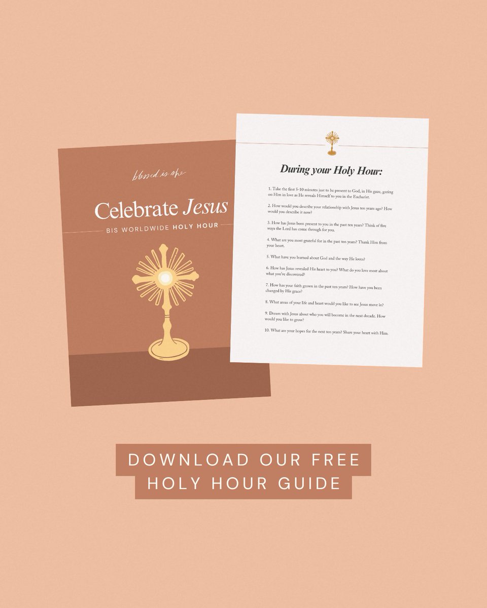 blessedisshe__'s tweet photo. To celebrate 10 years of Blessed is She, we're celebrating Jesus. ✨️
Join us this weekend in making a Holy Hour together — anytime between today and September 1st (our b-day!)
Download our free prayer prompts, too >>> https://t.co/1f4WexVn4M
#blessedisshe
#bissisterhood https://t.co/KQWEDq5STW