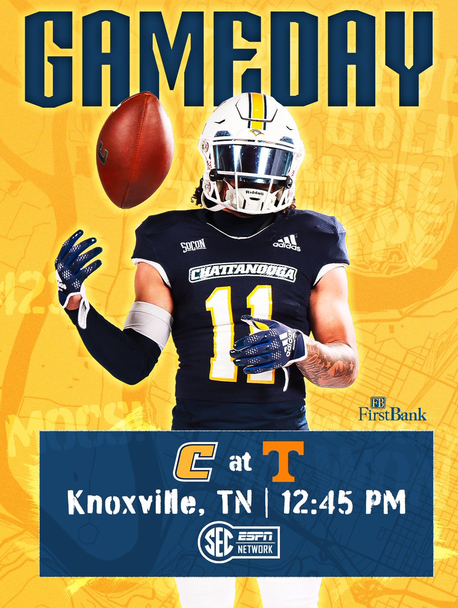 𝐆𝐀𝐌𝐄 ☝️

🆚 Tennessee 
⏰ 12:45 p.m. ET
📍 Neyland Stadium
📺 SEC Network
📻 Mocs Sports Network (WFLI)

#GoMocs