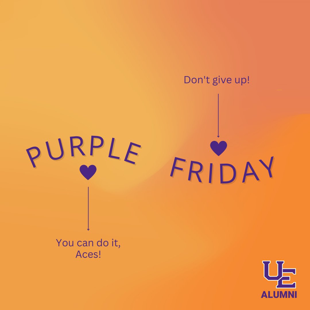 Happy Purple Friday, Aces! We are so excited to see our students back for the first full week of school. Let's make this semester a great one!💜🧡

#PurpleFriday
#ForTheAces
#Forward