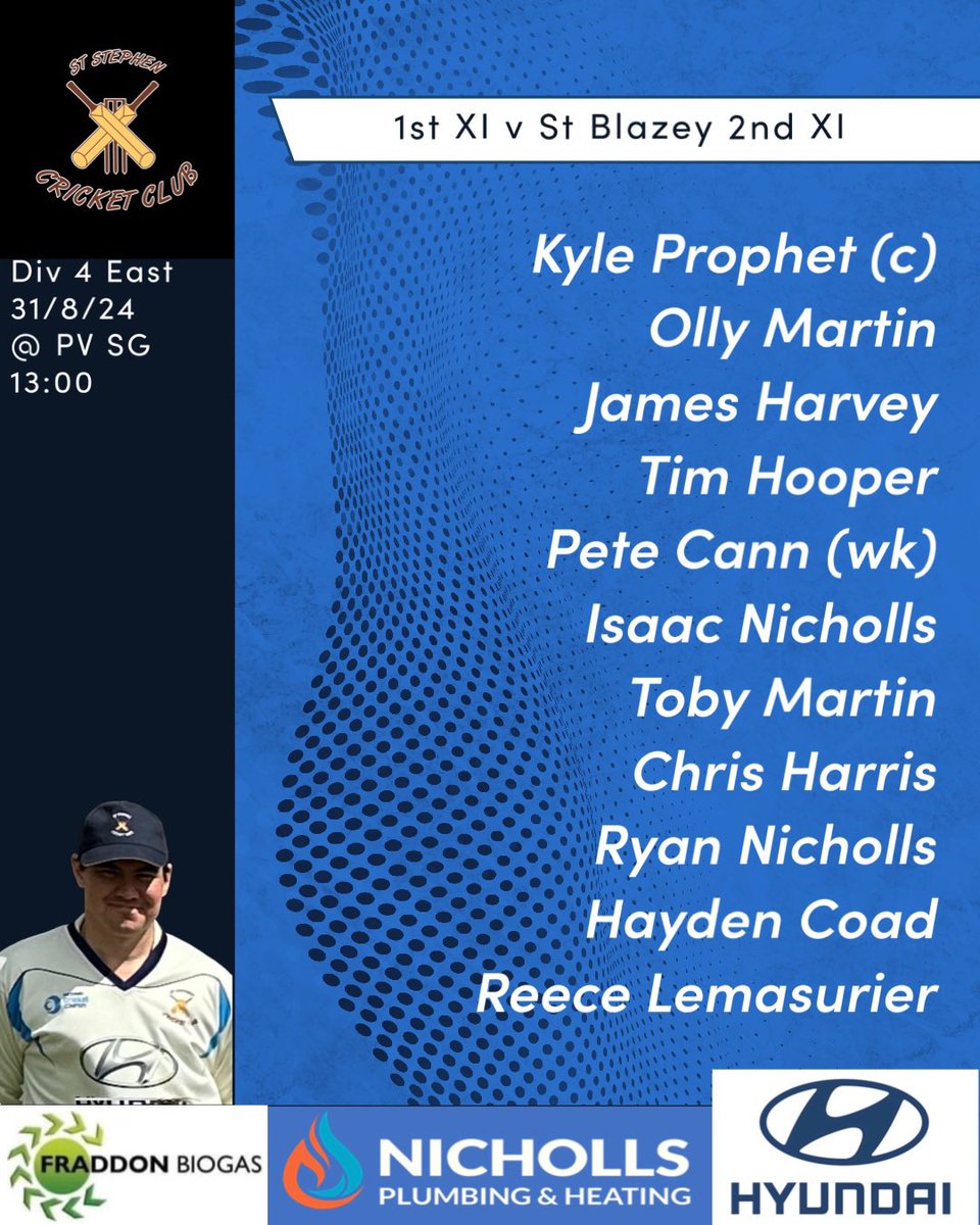 1st XI to face <a href="/StBlazeyCC/">St Blazey CC</a> 2nd XI tomorrow afternoon 

<a href="/swsportsnews/">South West Sports News</a>