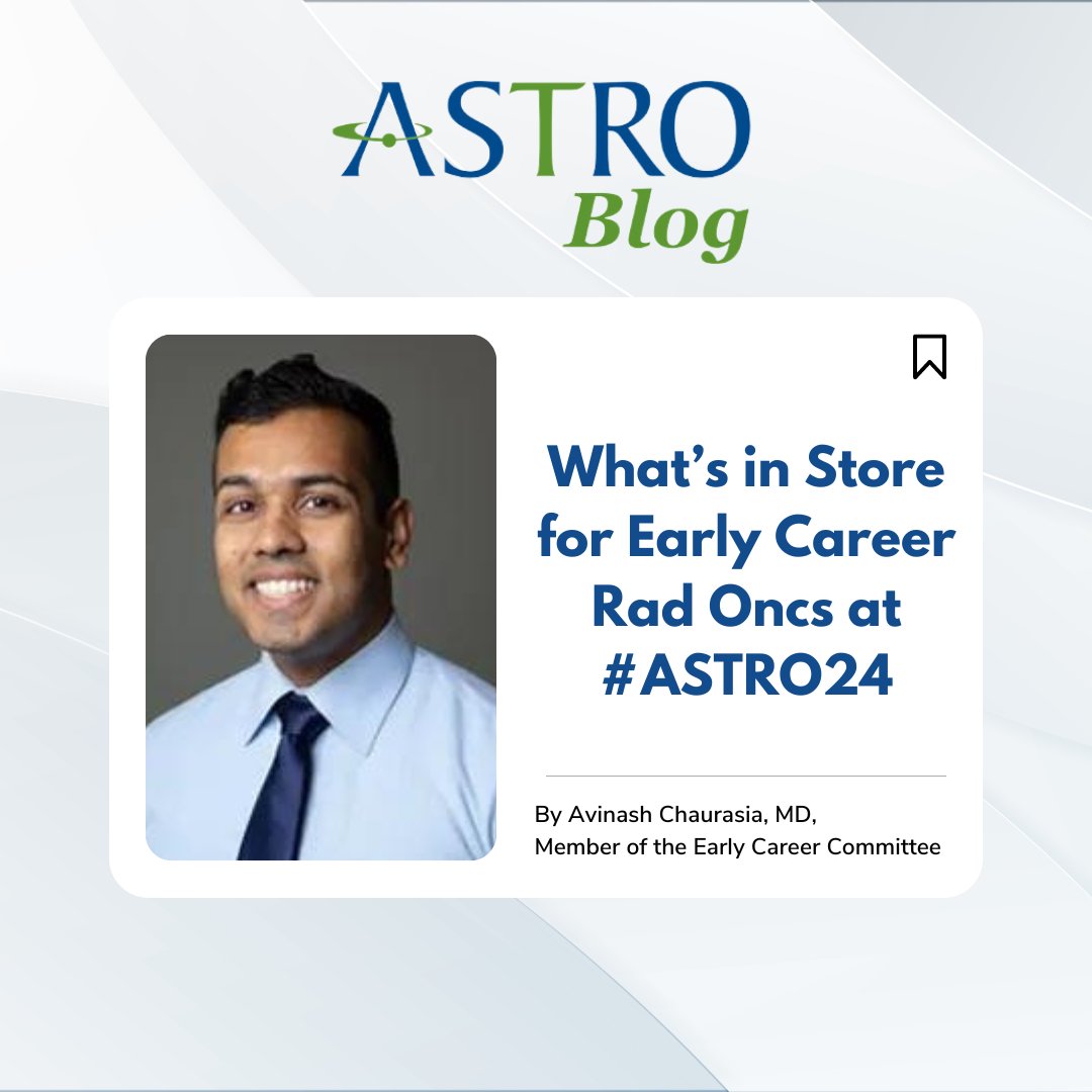 ASTRO_org's tweet image. New on the #ASTROblog: Learn more about the work of your Early Career Committee &amp;amp; this year’s Annual Meeting highlights specifically catered to the early career attendee. ow.ly/wnj150T90AZ
@ChaurasiaMD