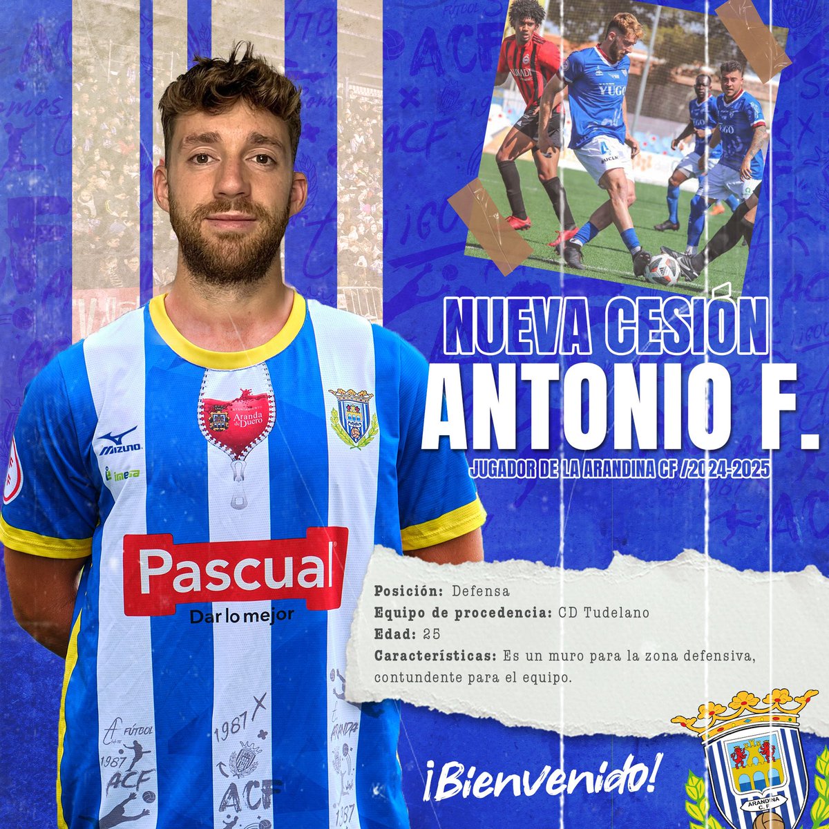 Antonio Fernández, décimo octavo fichaje.

Defensa central con experiencia que viene al  club cedido del CD Tudelano.

¡BIENVENIDO A LA ARANDINA CF!

#somosArandina
#somosClub
#somosFutbol