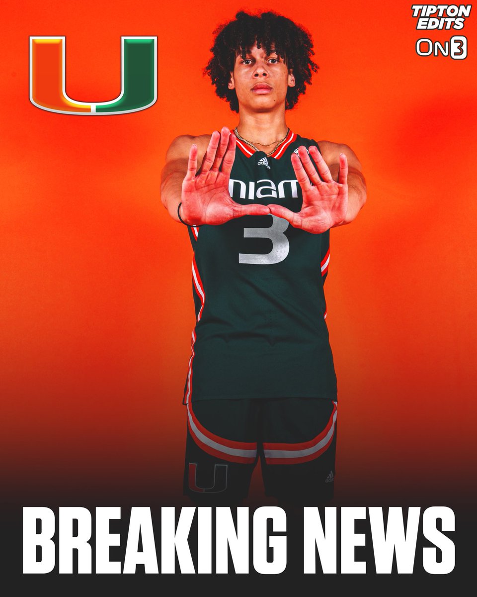 NEWS: Matt Able, On3’s No. 38 overall player in the 2025 class, has committed to Miami, sources told @On3Recruits. 

The 6-5 Shooting Guard was one of the biggest stockrisers in the country this spring/summer. 

Story: on3.com/news/4-star-sg…