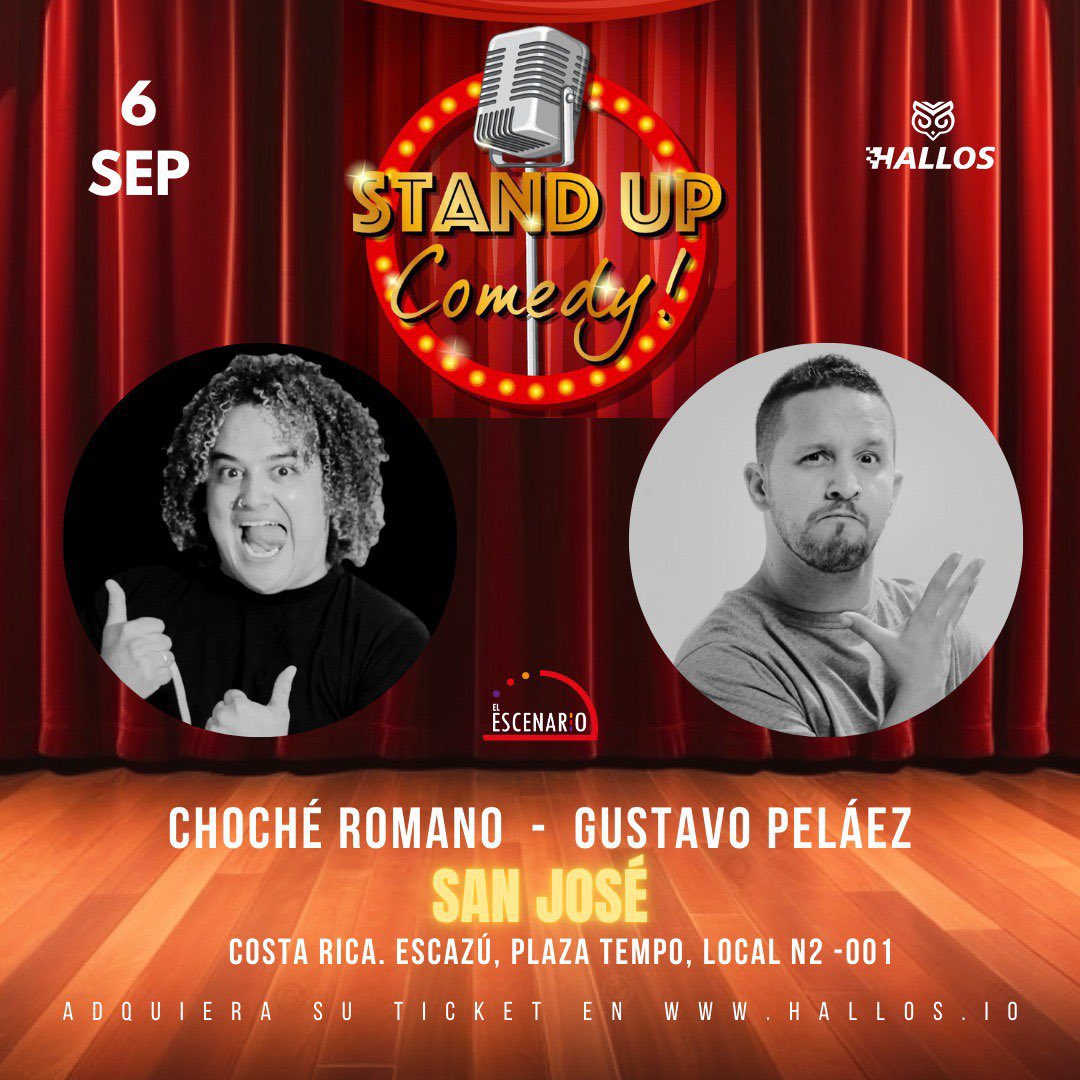 Psigfrid21's tweet photo. Últimas sillas Stand up Comedy de @ChocheRomano y Gustavo Peláez.

Recuerden que todos los que adquieran este ticket por medio de @hallos_io podrán participar por:

- Material exclusivo de 20 minutos de show
- Participar por 3 cupos para sesión de fotografía con los artistas https://t.co/ReJFyXFFTp