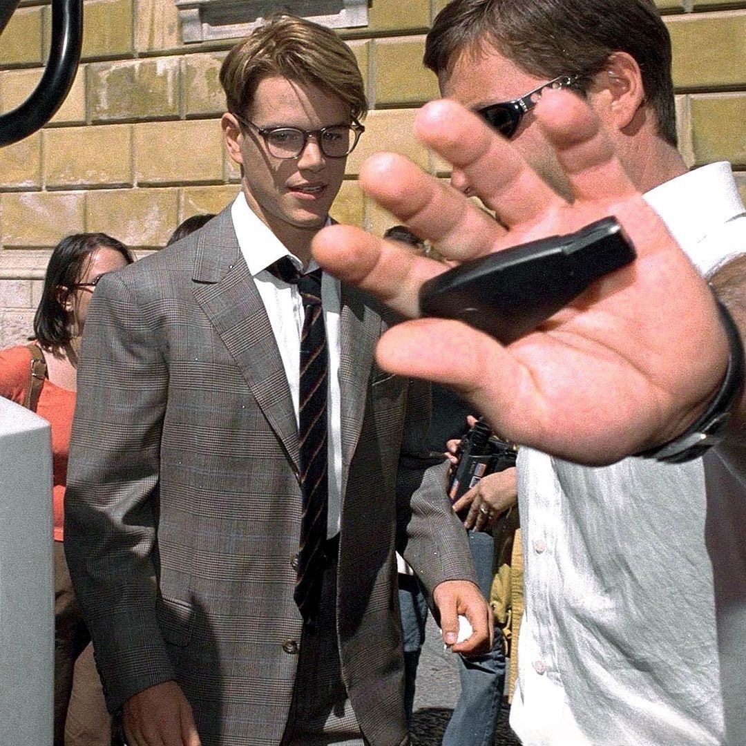 Matt Damon on the set of Talented Mr. Ripley