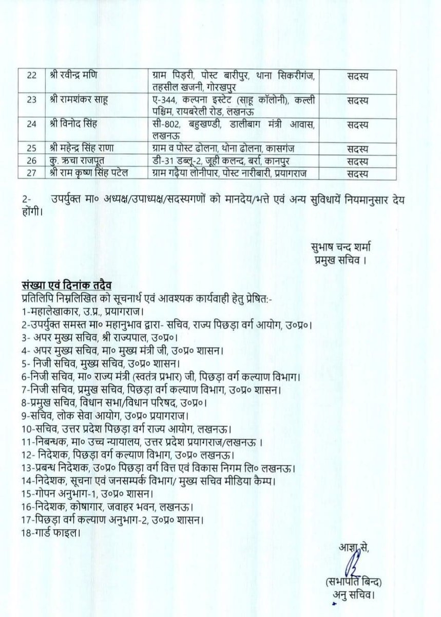 kpmaurya1's tweet image. उत्तर प्रदेश पिछड़ा वर्ग राज्य आयोग में अध्यक्ष, उपाध्यक्ष एवं सदस्य नामित किए जाने पर आप सभी गण मान्य जनों को हार्दिक बधाई एवं उज्ज्वल कार्यकाल की शुभकामनाएं।
निश्चित ही आप सभी पिछड़े समाज के लोगों की समस्याओं का त्वरित गति से निदान करेंगे।