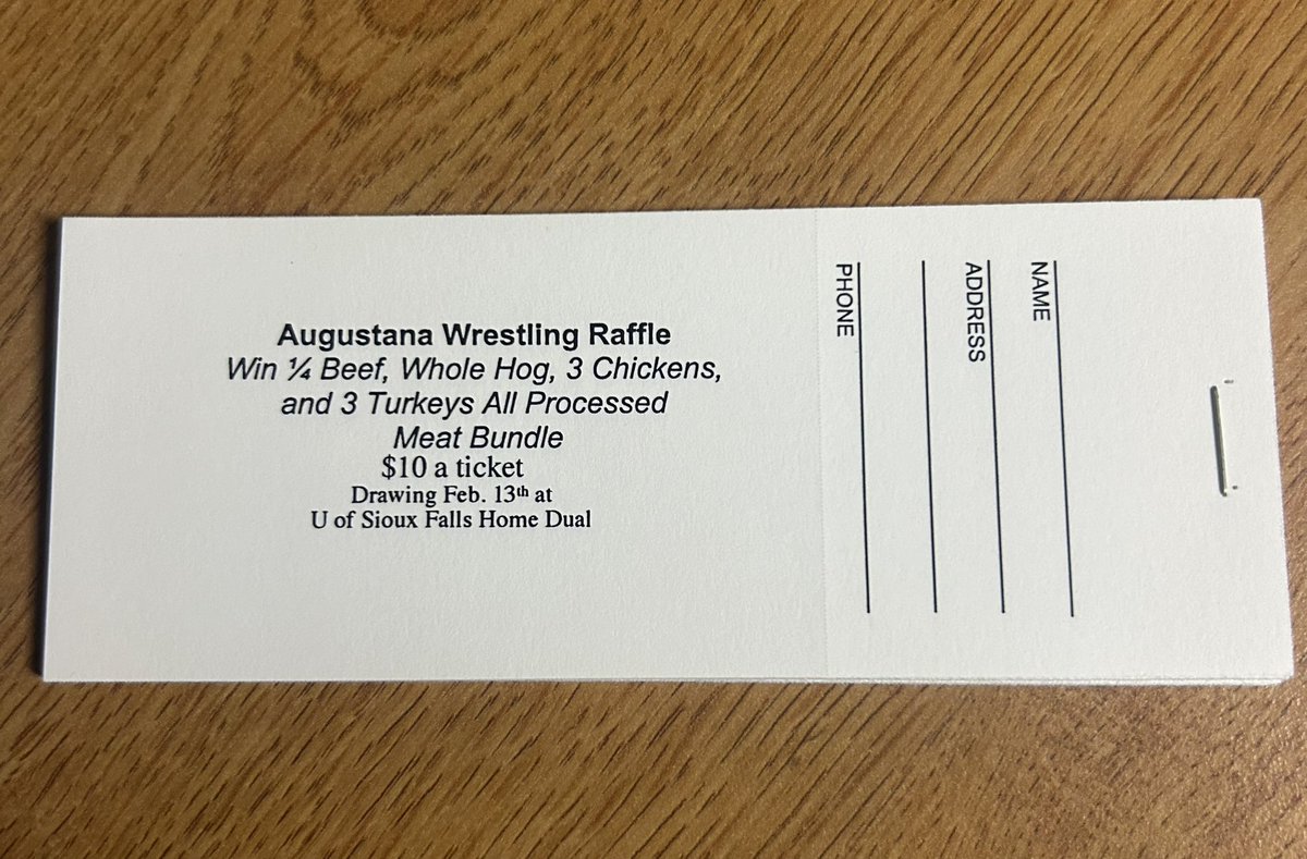 Shoot me a message if you want in on a huge opportunity to help out <a href="/AugustanaWR/">Augustana Wrestling</a> 

$10 a ticket due by November 1st and the drawing will be <a href="/AugustanaWR/">Augustana Wrestling</a> home dual on February 13th (winner doesn’t have to be in attendance)