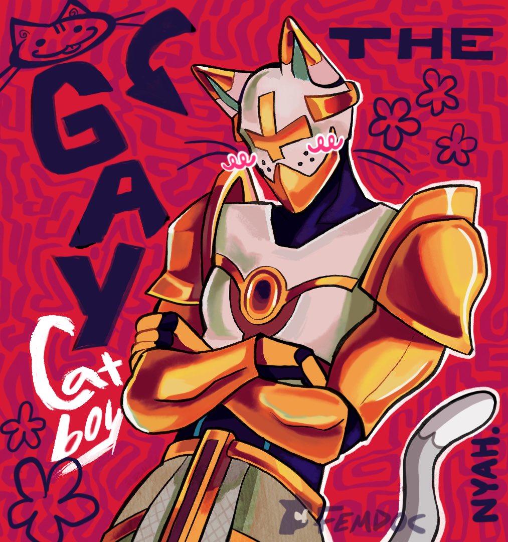 femdocc's tweet photo. I turned Gabriel into a cat boy 🐱#ultrakill #ultrakillfanart https://t.co/2k5O6D49pu