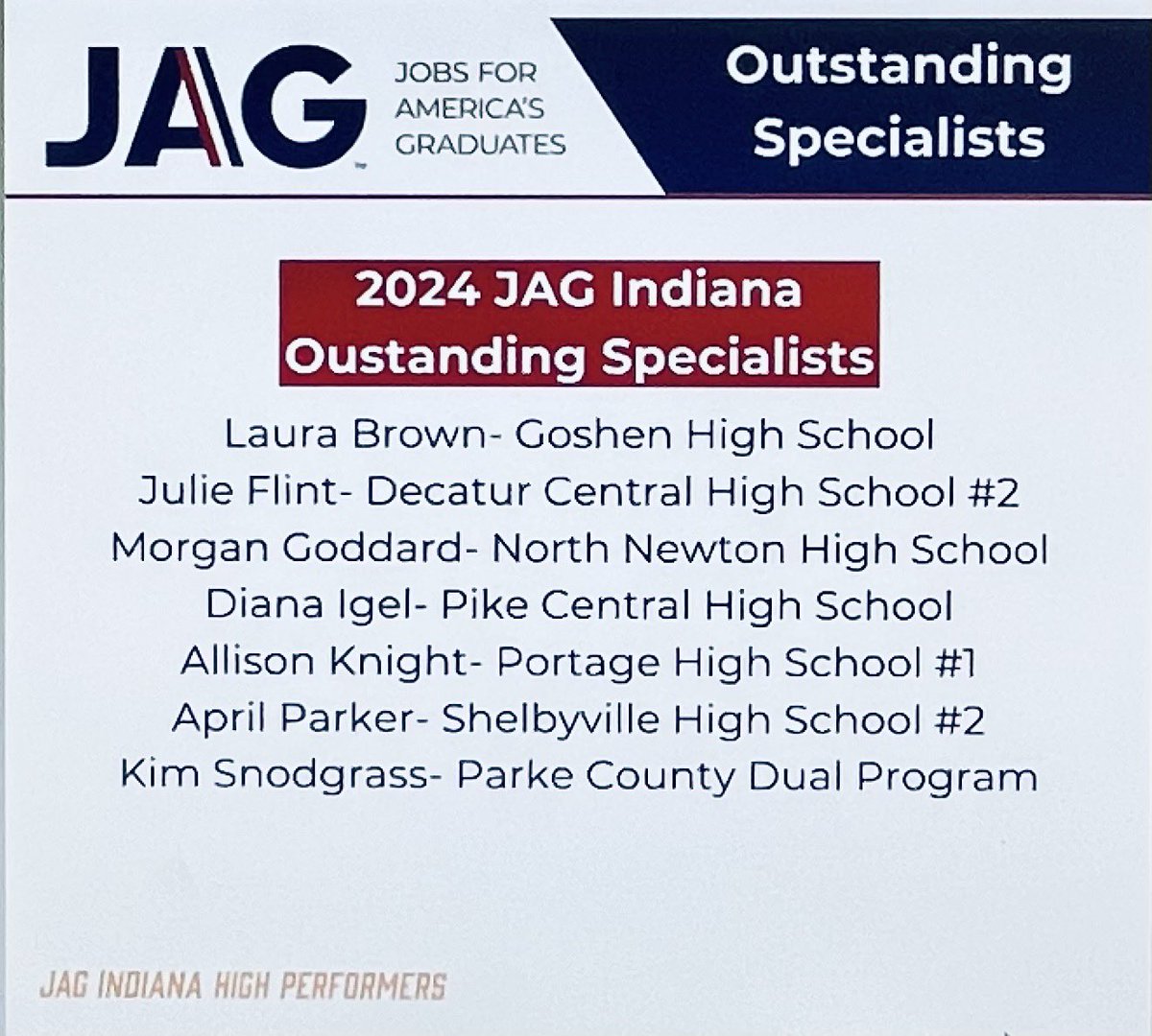 While it is now official statewide, it’s no surprise to <a href="/shelbyhsbears/">Shelbyville High School</a> that April Parker is an Outstanding JAG Specialist!We are blessed and lucky to have her working with our students everyday!  <a href="/mvance7575/">Matt Vance</a> <a href="/b_kompara/">Bri Kompara</a> <a href="/SHSGoldenBears/">SHS Golden Bears</a> <a href="/jagindiana/">JAG Indiana</a>