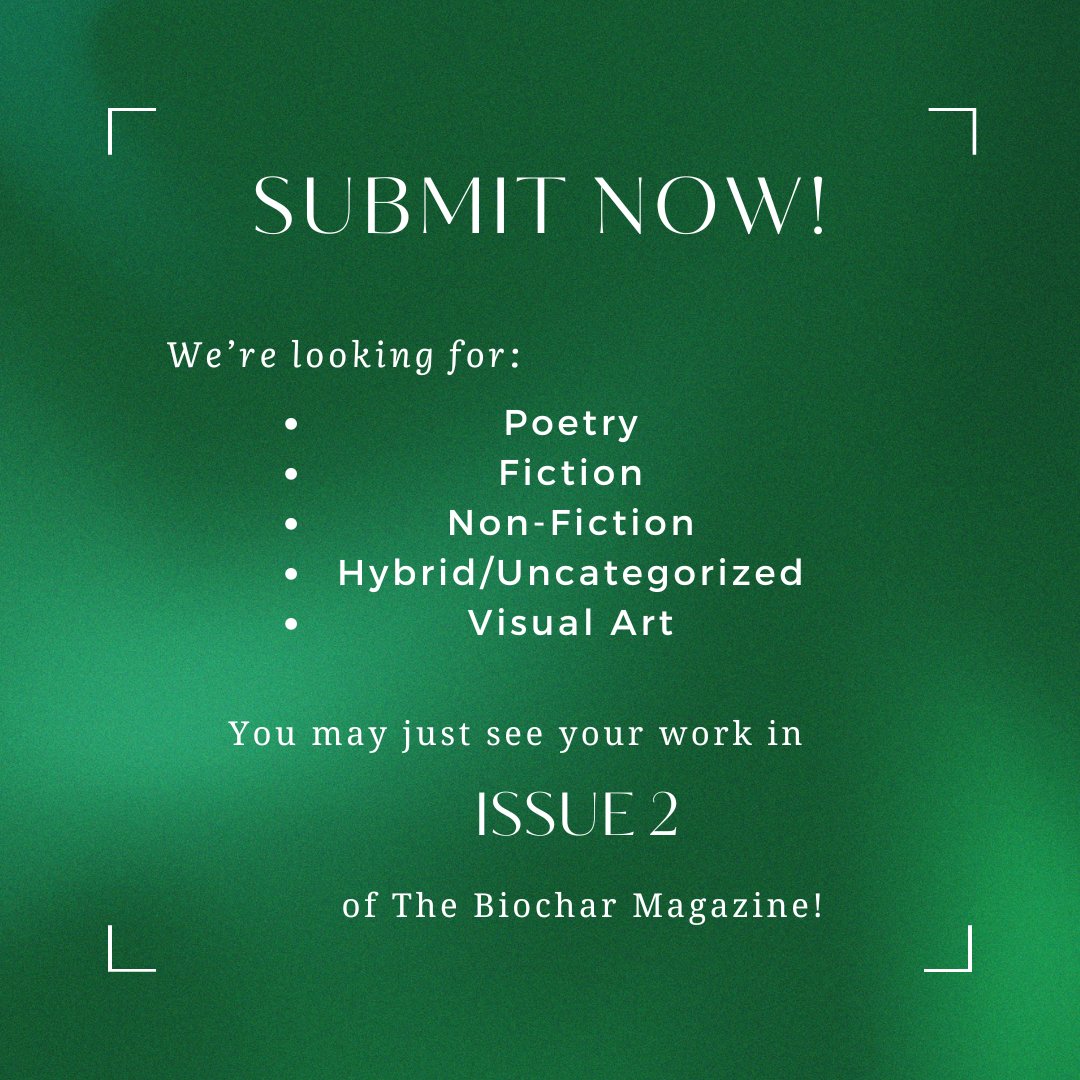 Hi everyone! We are open to submissions (as always) for Issue 2 (just this once) !!! We hope to see your incredible work in our inbox - go to the link in our bio for instructions on submitting your work!
