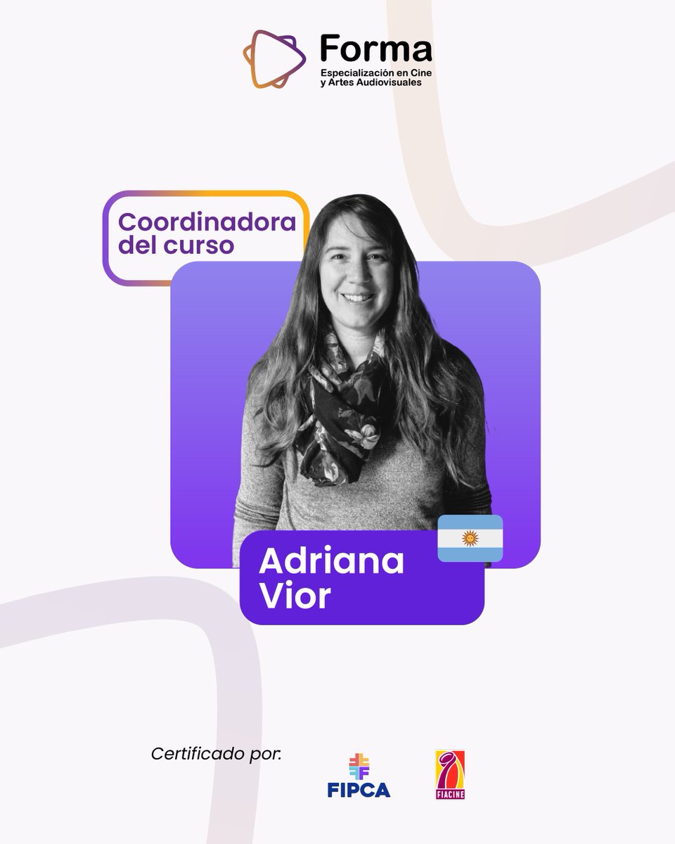 ¡Conoce a nuestra docente Adriana Vior en la Especialización en Asistencia de Dirección de #FORMA! 

🎬 Con más de 20 años en la industria, ha trabajado en cine independiente y plataformas como Netflix y Star Plus. 

Más información en forma.com.es