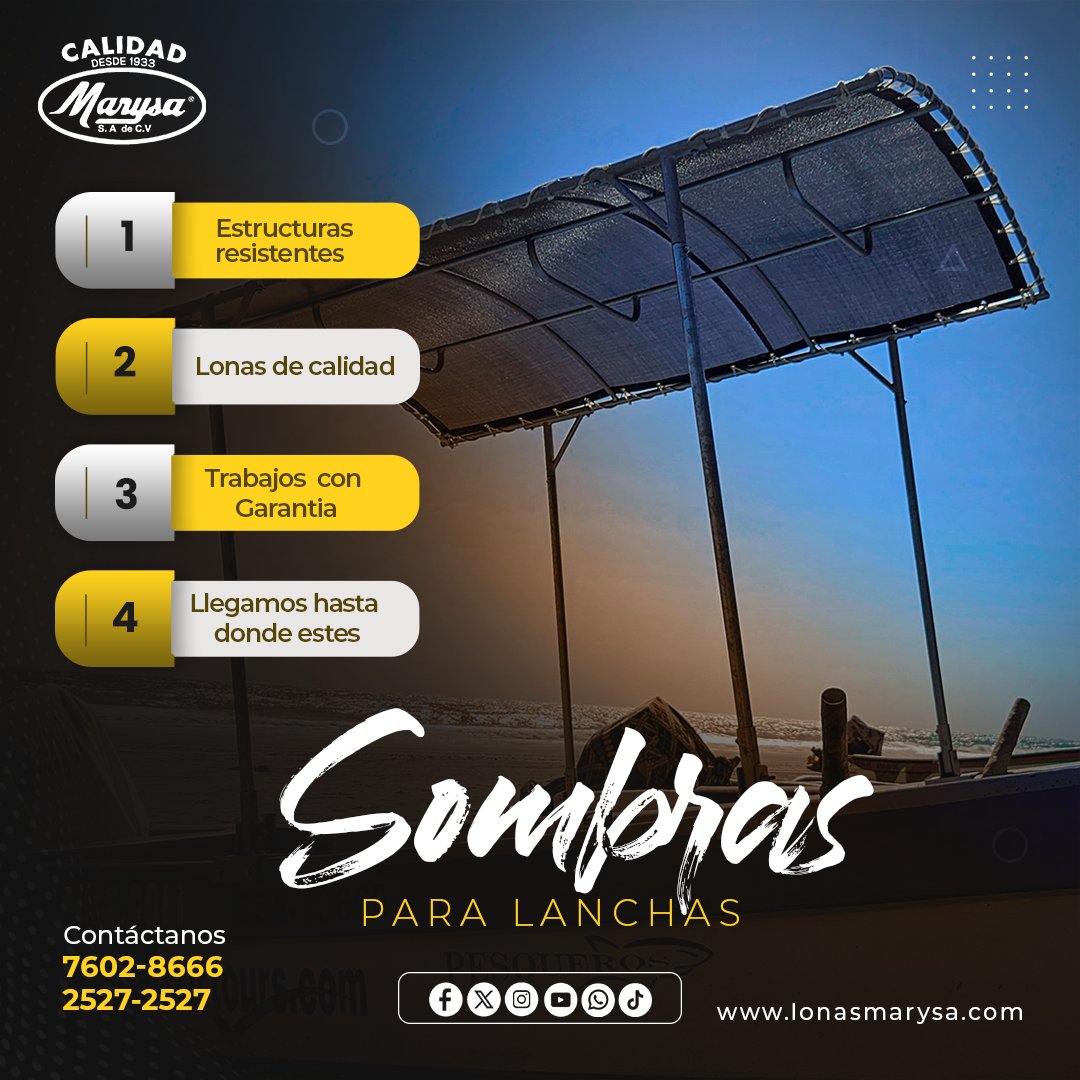 LonasMarysa's tweet photo. ¡Las mejores sombras para tu lancha!🚤🌊
Protege tu lancha del sol con nuestras sombras fabricadas con materiales resistentes y duraderos. ¡Diseñadas a tu gusto y para aguantar todo tipo de clima!⛈️☀️
Escríbenos al 7602 8666 o llámanos al 2527-2527📱 https://t.co/sIhTNrxNdp