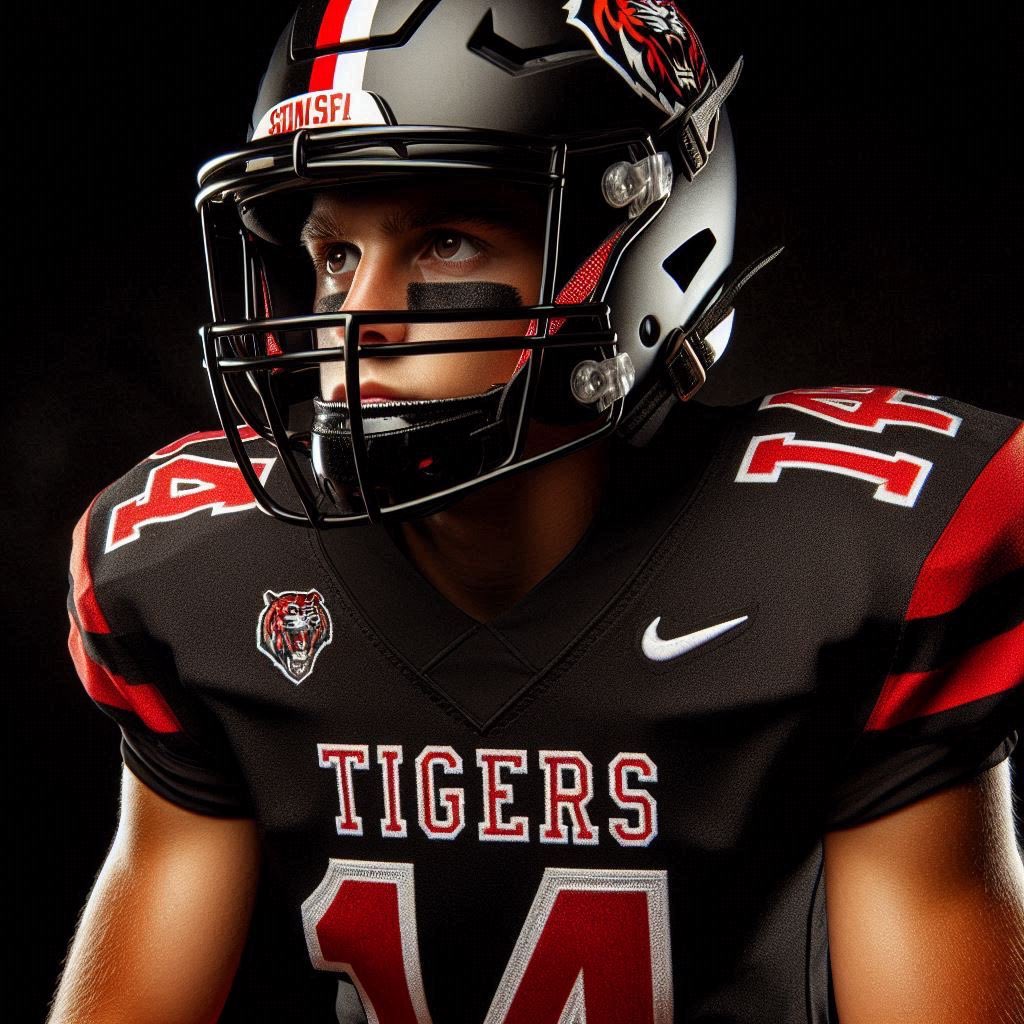 TheBamaAndy's tweet photo. I can’t calm down, it’s GAMEDAY!!!!!
It’s the first regular season game of the year for Cleburne County Tiger Football. We’re home against the Sardis Lions. Hoping for a competitive, fun, & safe night of football for the young Tiger team. 
(AI still isn’t flawless, but sometimes there’s some cool pix created) 

We’ll be there with loud cowbells shaking, rooting @BrockK0409 & the guys on tonight. Go be great, fellas. 🙏🏻❤️🖤🐅
#TigerPride #MTXE #14HasOurHearts 

@CCHSTiger_FB @CCHS_Tigers1 @cchscoachrob @coach_ronervin @CleburneCounty @CoachTaylor_4 
@huntergore12 @blairlacy_87