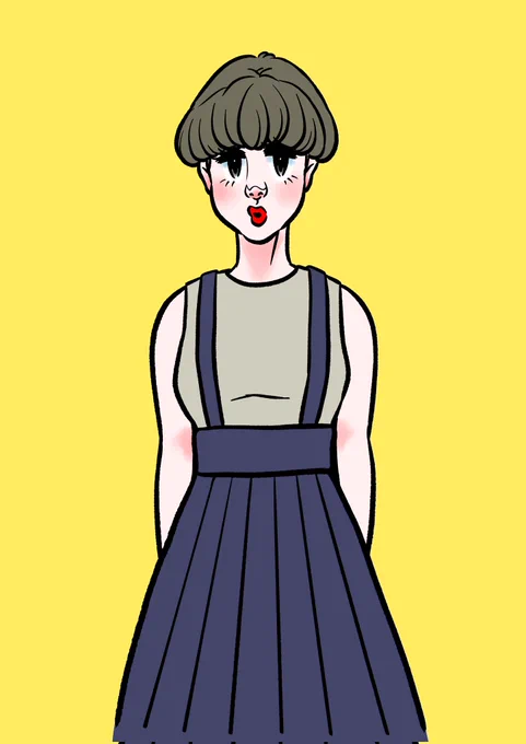 #お絵描き #イラスト #女の子 #レトロ #ファッション #ヘアスタイル #本の挿し絵のお仕事したい #広島在住 #広島在住イラストレーター #nostalgia #retro #retrostyle #japanesegirl