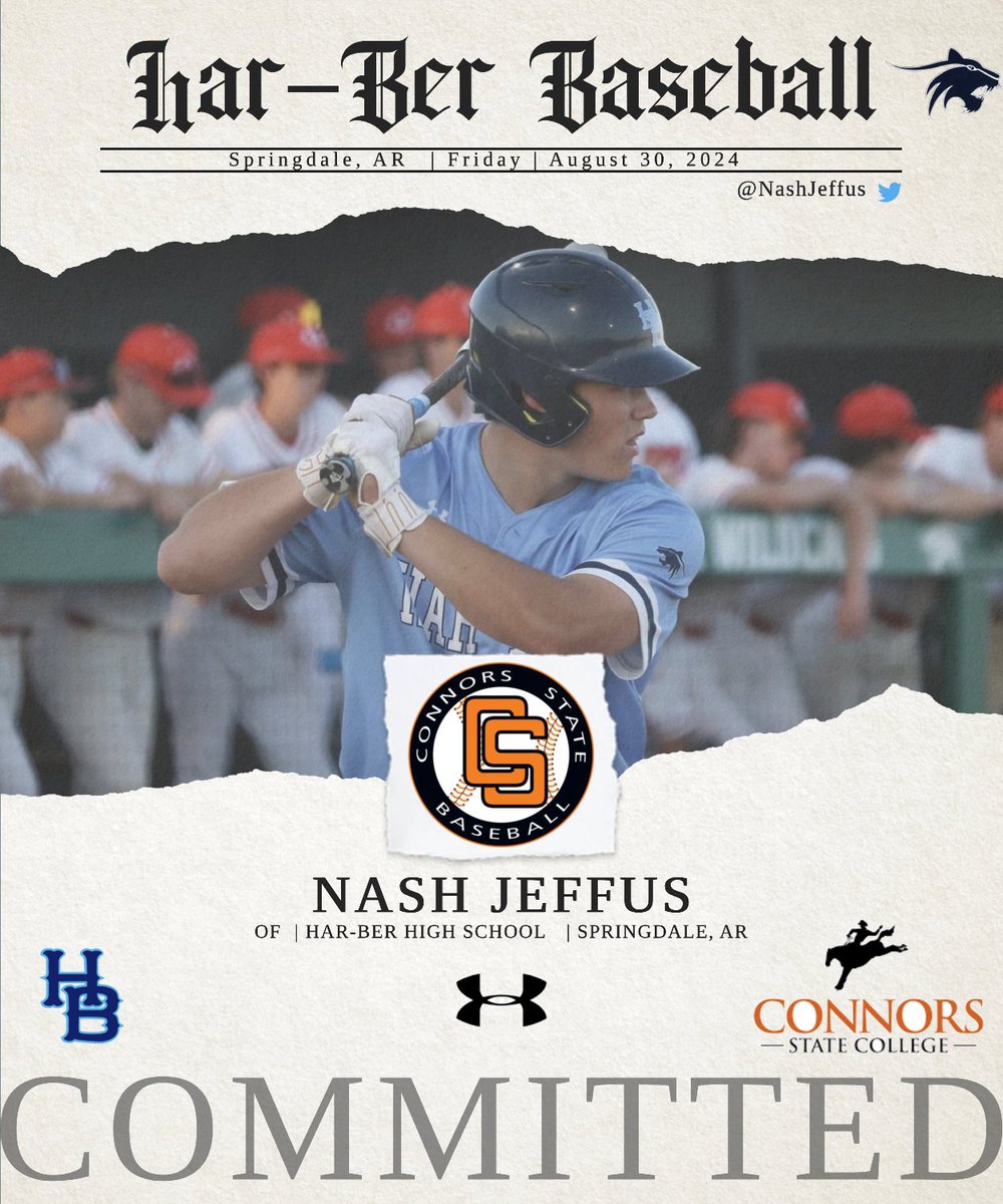 HAR-BER HIGH SCHOOL BASEBALL (@harberbsb) on Twitter photo Congratulations to Senior Nash Jeffus on his commitment to Connors State!! Well deserved! We're so happy for you and proud of you! <a href="/NashJeffus/">Nash Jeffus</a> Congratulations to Senior Nash Jeffus on his commitment to Connors State!! Well deserved! We're so happy for you and proud of you! <a href="/NashJeffus/">Nash Jeffus</a>