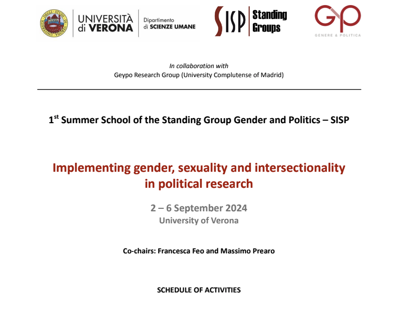 Gender & Politics | Genere & Politica (@genere_politica) on Twitter photo Well, summer is (almost) over.
But that means we are about to kick-off our FIRST Summer School next Monday! !!🤩🤩
We are **so** excited to welcome all participants and instructors to <a href="/UniVerona/">Università di Verona</a> and dive into this amazing week ! ✨✨ Well, summer is (almost) over.
But that means we are about to kick-off our FIRST Summer School next Monday! !!🤩🤩
We are **so** excited to welcome all participants and instructors to <a href="/UniVerona/">Università di Verona</a> and dive into this amazing week ! ✨✨