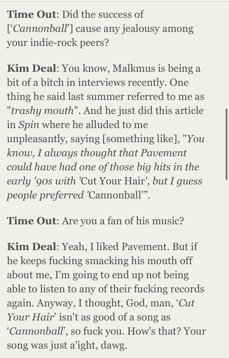 I ❤️ Pavement but if I had to pick a side it’d probably be team Kim.