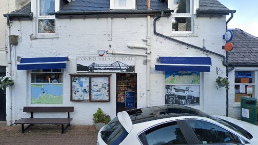 Stratherrick365's tweet photo. @PaulSuttonKing I dropped papers off at the shop on the right when they came up on train in the late 1970's. Sadly closed this year. A photo of similar vintage to the pc from MacSwan's days is in the window, visible on Streetview in Nov 2021. #Jordan #Stevenson #Connel #ConnelFerry #Oban https://t.co/9LiwWGEtwp