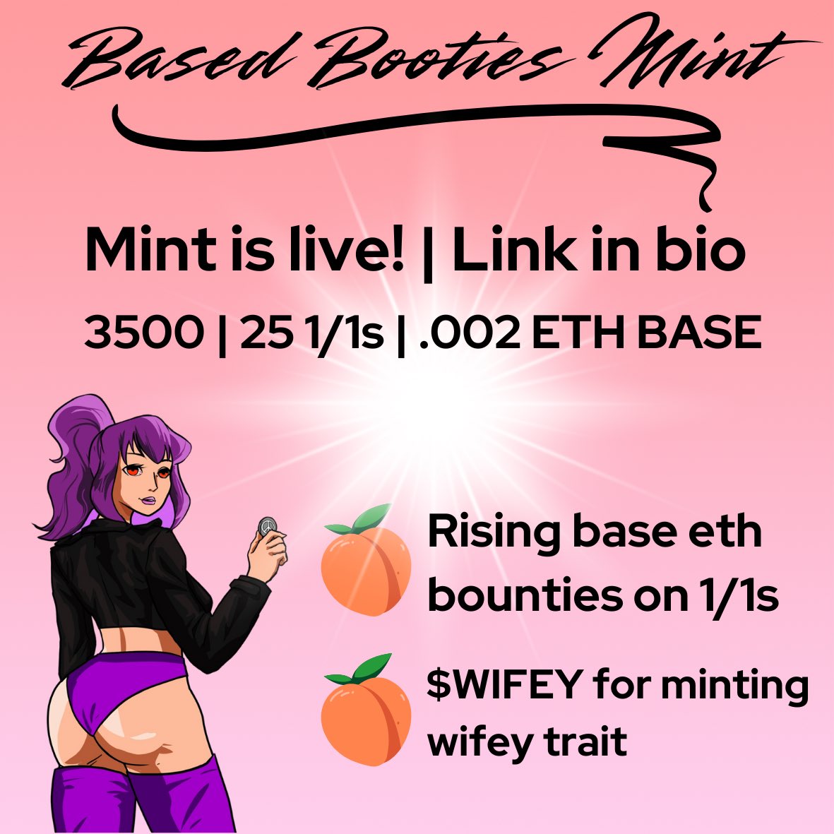 basedbooties's tweet photo. #Hockey #JackWhite #whatcolor #LaborDayWeekend
Booties are on the blockchain! 🍑
Mint is live
Bounties are live 👀
Mint Link 🔗 | https://t.co/mQrS1mhAYP https://t.co/qPDj5DoQpd