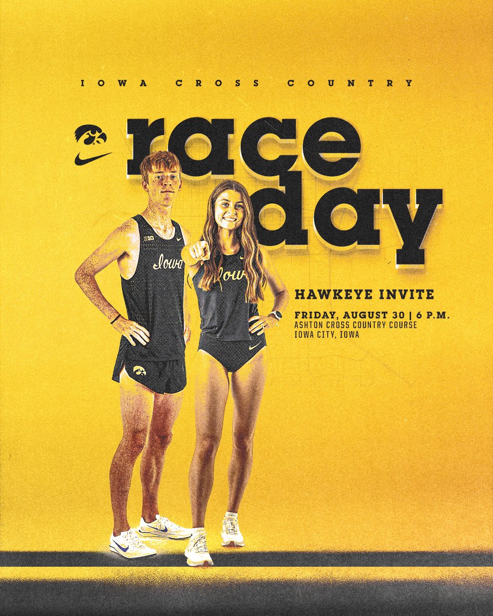 𝗟𝗲𝘁'𝘀 𝗚𝗲𝘁 𝗜𝘁 𝗦𝘁𝗮𝗿𝘁𝗲𝗱 😆 

👟 Hawkeye Invite
📍 Ashton Cross Country Course
🏃‍♀️ Women's 4K (6 p.m.)
🏃‍♂️ Men's 6K (6:45 p.m.)
📊 spr.ly/6015miY5d

#Hawkeyes