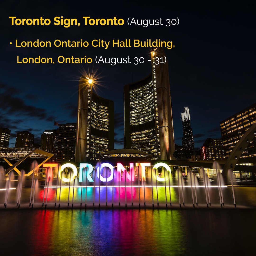 acpmpresearch's tweet image. ✨Canada, you’re next! These landmarks will LIGHT UP #AmberforAppendixCancer near you: 
✨Toronto Sign, Toronto, Canada (8/30)
✨London, Ontario, Canada (8/30-31)

Click here to learn more: acpmp.org/event/light-up…