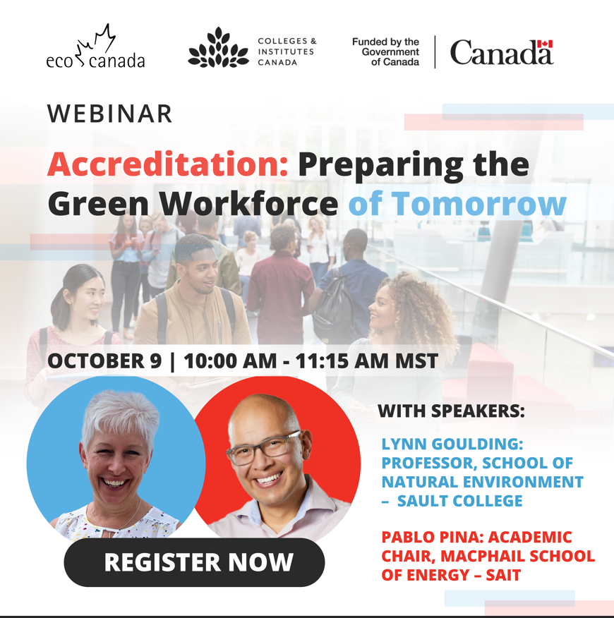 ecocanada's tweet photo. 📆On Oct. 9, Join #CICan and #ECO Canada in a dynamic presentation with speakers from SAIT and Sault College about environmental program accreditation’s positive outcomes and challenges.
Register now:https://t.co/RfbXqhUNKC
#SAIT #SaultCollege https://t.co/OAhISTEJXa