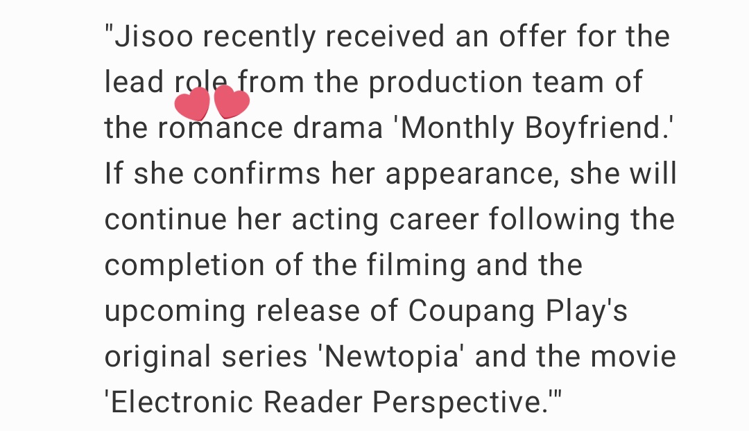 jisoo is really doing a ROMCOM ! my girl is gonna steal hearts, make us laugh, and give us all the feels. I still can't believe😭