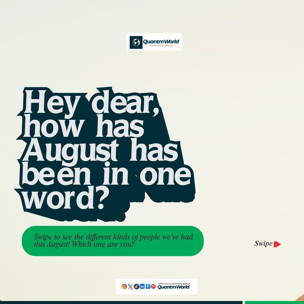 QuantmWorld's tweet photo. August is coming to an end… In one word, how has it been for you? 🌟 ⁠
⁠
#AugustReflections #OneWordChallenge #EndOfMonth#Quantmworld #FYP #Explorepage #August #September https://t.co/FPYYoVDiD6