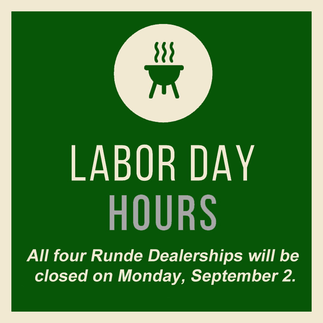 All four of our dealerships will be closed on Monday, September 2nd to observe the holiday. We'll be back to our regular business hours on Tuesday, September 3rd.

Enjoy the long weekend, and we look forward to seeing you soon!