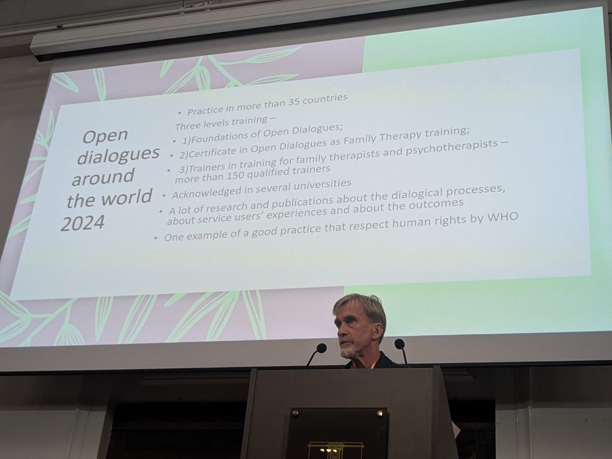 DrGarethJ's tweet photo. The national #OpenDialogue conference opened by @ClaireCNWL and @PCCALAMI .  Great presentations by Jaako Seikkula and  @MindfulRussell .  Bringing compassion, inclusion and humility to the heart of mental health care @CNWLNHS @NELFT https://t.co/oplA5gPPNF